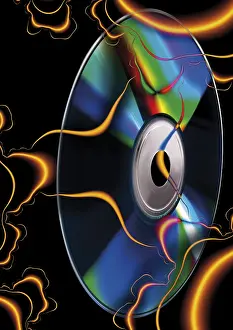 Digital Data Storage Prints: CD and viruses, composing shot