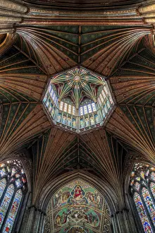 Gothic Style Cathedral Prints: Ceiling Detail Ely Cathedral