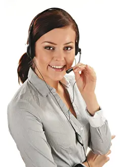 Customer Support Representative Prints: Call center operator. Customer support. Help desk