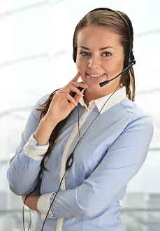Customer Support Specialist Prints: Call center operator. Customer support. Help desk