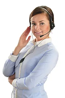 Female Manager Career Prints: Call center operator. Customer support. Help desk