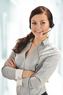 Customer Support Agent Prints: Call center operator. Customer support. Help desk