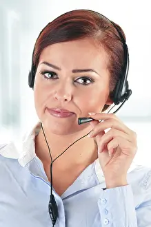 Customer Support Specialist Prints: Call center operator. Customer support. Helpdesk