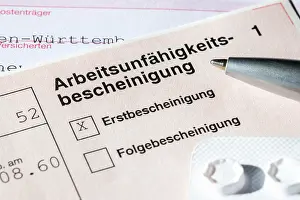 Blister Packaging Prints: Certificate of incapacity for work