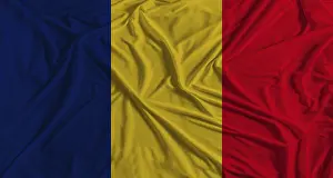 Chad Prints: Chad Flag Print with Fabric Texture Background