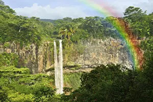 Mauritius Waterfall Prints: Chamarel Waterfall, Cascade Chamarel with Rainbow