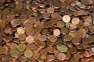 Euro Cent Coins Prints: Change, cent coins