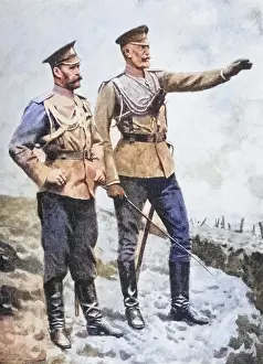 Prints of The changes in the Russian leadership, September 1915: Grand Duke Nicholas, appointed Viceroy of the Caucasus and Commander-in-Chief of the Caucasus Army, assigns the positions to the Tsar Viceroy Prints: The Changes in the Russian Leadership Print, 1915