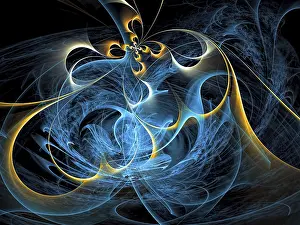Computer Generated Poster Design Prints: Chaos curls - abstract computer-generated image
