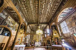 Carpathian Mountains Landscape Prints: Chapel and ceiling with polychrome from 1655