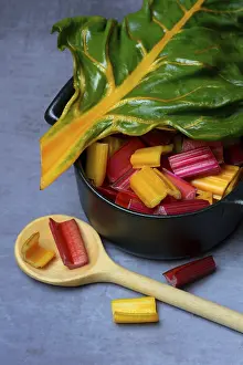 Beetroot Recipe Prints: Chard, leaf and chopped stems in pots