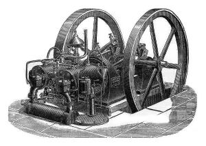 Industrial Encyclopedia Art Prints: Charon engine with two cylinders
