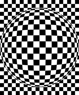 Deserted City Streets Prints: Checkerboard pattern