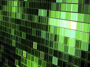 Fractal Geometry Design Prints: Checkered technology background - abstract computer-generated image