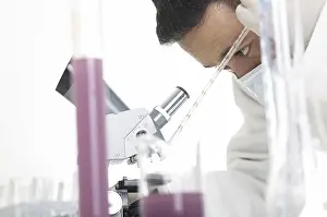 Laboratory Equipment Prints: Chemist in a lab