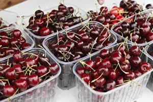 Healthy Fruit Options Prints: Cherries in plastic containers