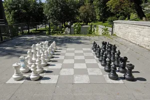 Leisure Activities Outdoors Prints: Chess in the park