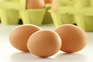 Healthy Eating Breakfast Ideas Prints: Chicken eggs on kitchen table