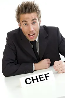 Corporate Executive Photo Prints: Chief at the desktop