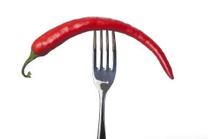 Uninhabited Kitchen Scene Prints: Chilli on a fork