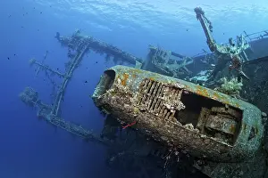 Red Sea Shipwreck Prints: Chimney, Superstructure, Shipwreck