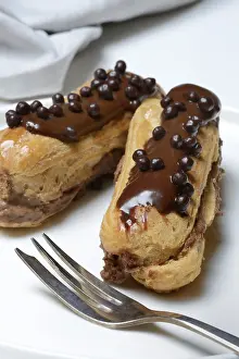 Dessert Plate Prints: Two chocolate eclairs on a plate