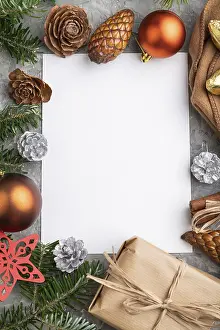 New Year Template Prints: Christmas or New Year frame composition