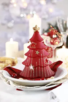 Christmas Table Setting Prints: Christmas table setting with candle tree