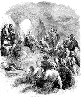 Christian Scripture Illustration Prints: Christ's Sermon on the Mount