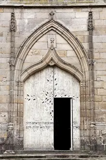 Door Prints: Dinan Church Portal Print, Brittany, France
