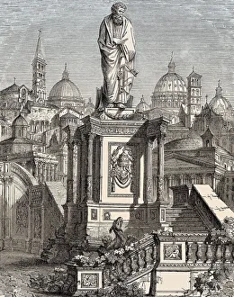 Rome Churches and Monuments 19th Century Print