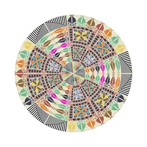 Palestinian Traditional Decor Prints: Circular pattern in traditional Palestinian style