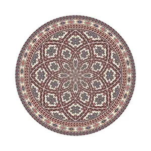 Palestinian Artwork Motif Prints: Circular pattern in traditional Palestinian style