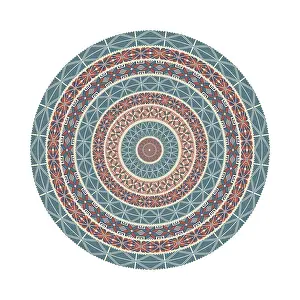 Classic Round Decoration Prints: Circular pattern in traditional Palestinian style