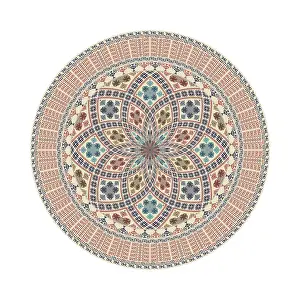 Traditional Arabic Design Prints: Circular pattern in traditional Palestinian style