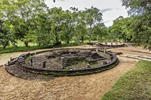 Sri Lanka Temple Prints: Circular ruin structure surrounded by greenery
