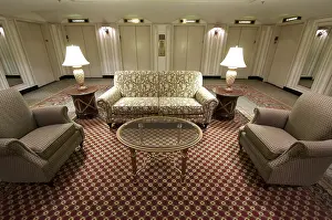 Modern Hotel Architecture Prints: Classic elevator lobby interior of a hotel
