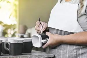 Artisan Craftsmanship Prints: Clay workshop. The process of creating pottery