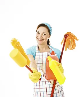 Cleanliness And Hygiene Prints: Cleaning lady at work
