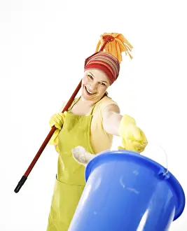 Cleanliness And Hygiene Prints: Cleaning lady at work