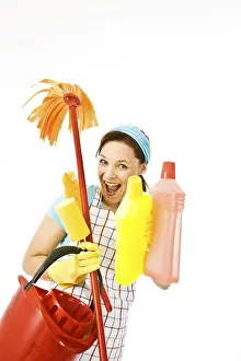 Cleanliness And Hygiene Prints: Cleaning lady at work