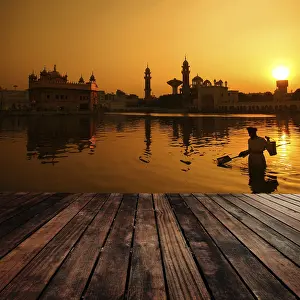Golden Temple Prints: Golden Temple Pool at Sunset Print