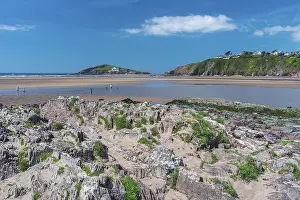 Northern Europe Beaches Prints: Cliffs and rocks by the Bantham Beach