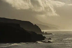 Steep Cliff Coastline Prints: Cliffs, Thunderstorm, La Pared cliffs