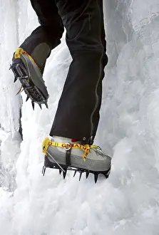 Framed Print : Print of Ice Climbing in Action Framed Print : Print of Ice Climbing in Action