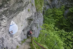 Climbing Installation Austria Prints: Climbing installation at Trefflingfall