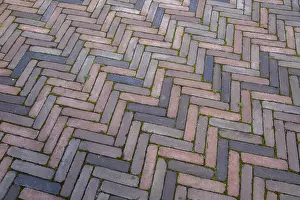 Münsterland Germany Prints: Clinker paving in herringbone pattern
