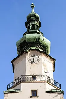 European Castle Fortification Prints: Clock tower at the St. Michael's Gate