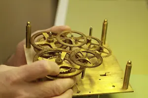 Antique Clock Restoration Prints: Clockmaker restore clock