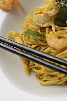 Asian Noodle Dish Prints: Close up of Bami Goreng